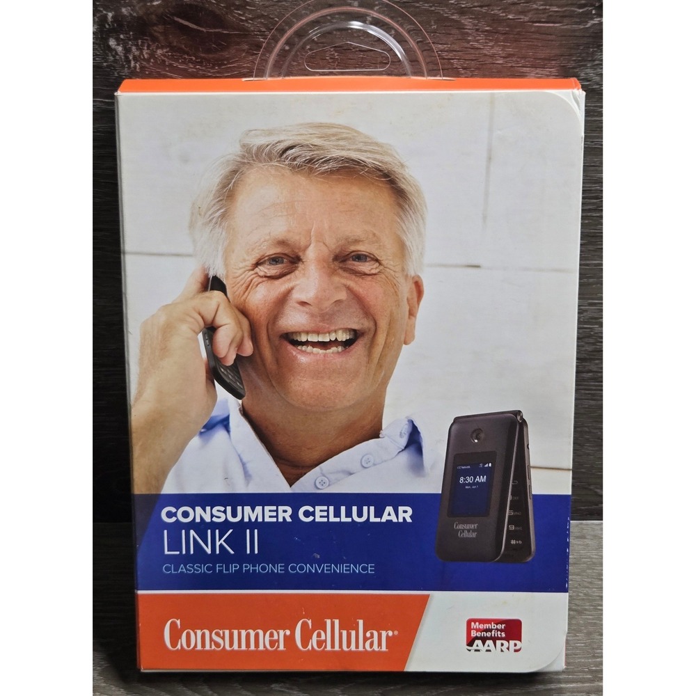 Consumer Cellular Link II Z2335CC Classic Flip Phone Black 4G Bluetooth